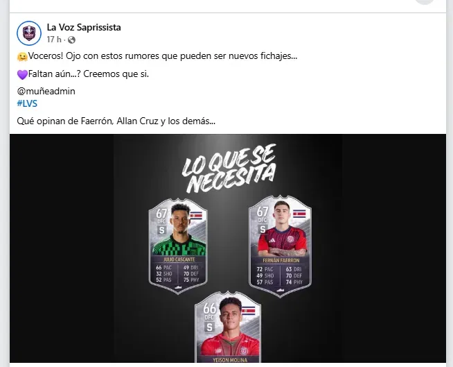 La Voz Saprissista – Página de Facebook