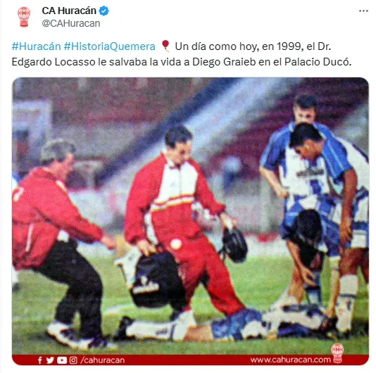 El recuerdo de Huracán en redes sociales.