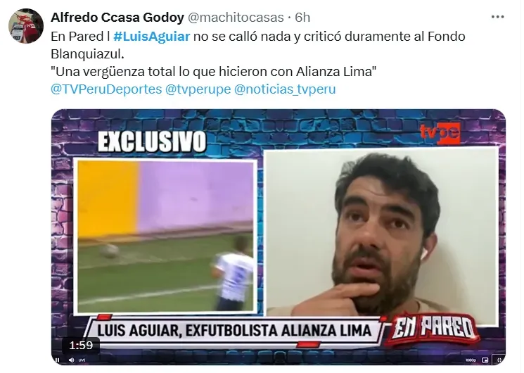 Aguiar hablando de Alianza. (Foto: Alfredo Ccasa Godoy)