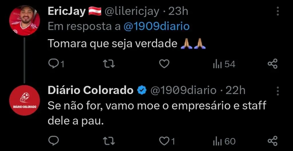 Repercussão via Twitter