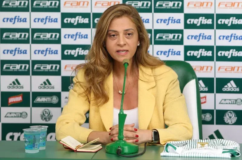 Leila Pereira entrou em rota de colisão com a torcida mais uma vez. Foto: César Greco Palmeiras