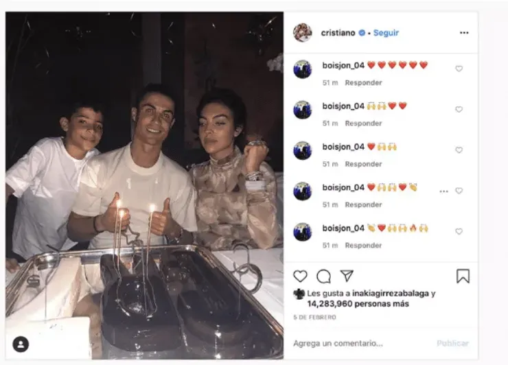 El cumpleaños de Cristiano (Fuente: Instagram)
