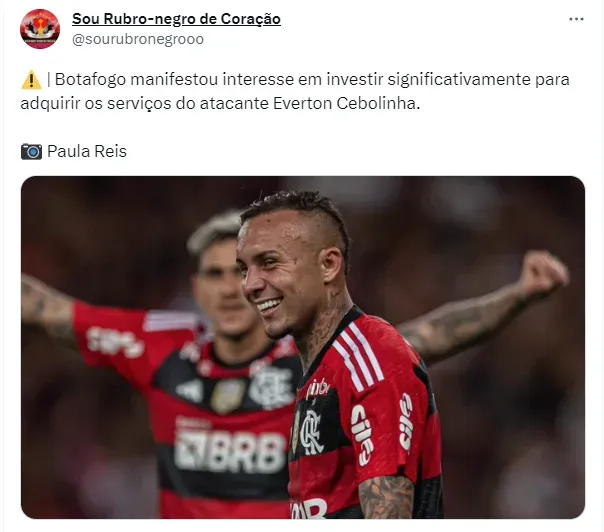 Portal noticia interesse do Botafogo em Cebolinha