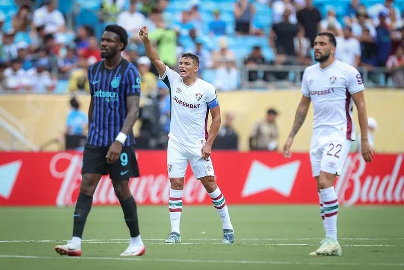 Thiago Silva durante a partida contra a Inter de Milão. Foto: Marcelo Gonçalves/Fluminense FC