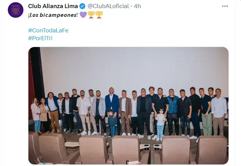 El plantel de Alianza Lima reunido pasando un momento íntimo. | Créditos: Twitter Alianza Lima.