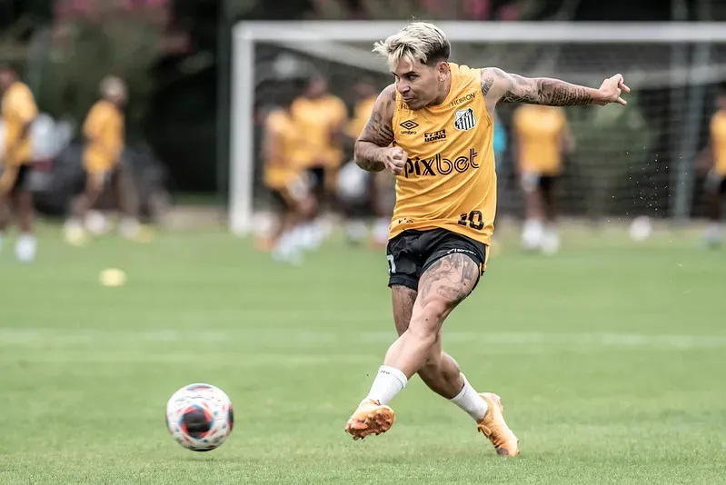 Soteldo treinando pelo Santos – Foto: Ivan Storti/Santos FC