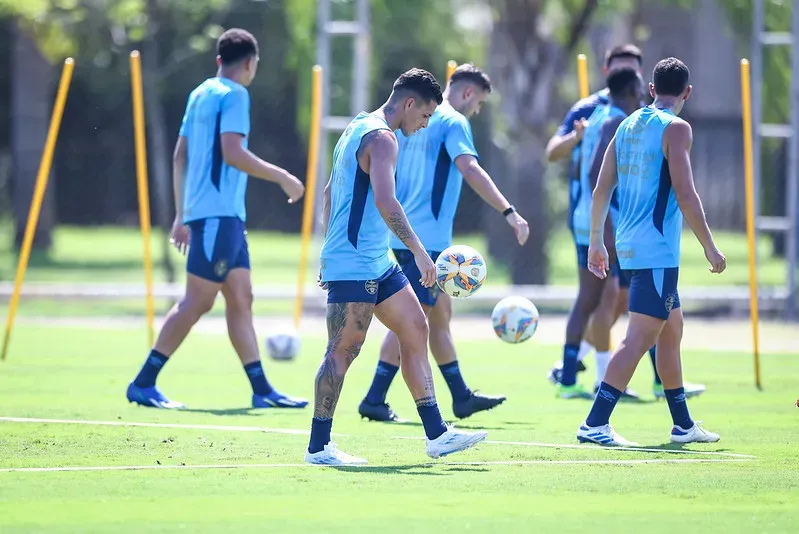 Grêmio realiza treino visando volta da semifinal do Gauchão. Foto: Lucas Uebel/Grêmio FBPA