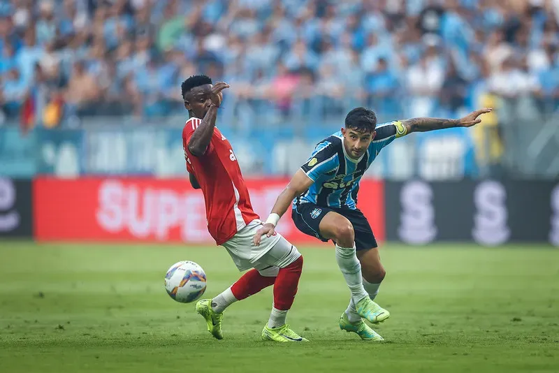 Grêmio perdeu para o Internacional na ida da final do Gauchão. Foto: Lucas Uebel/Grêmio FBPA
