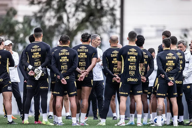 Vojvoda comanda treino no Santos. Foto: Raul Baretta/Santos FC