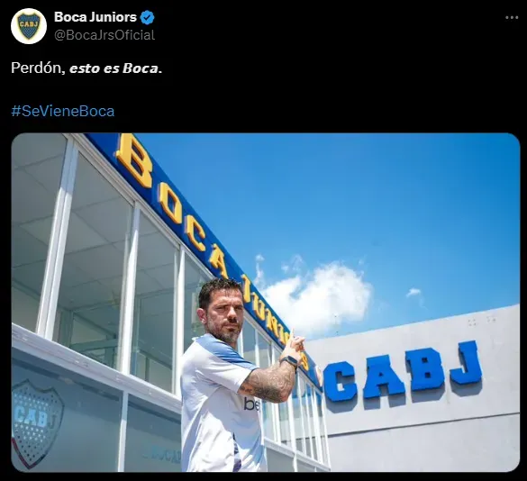 El mensaje de Boca en su cuenta de ‘X’. [Foto Redes Sociales]