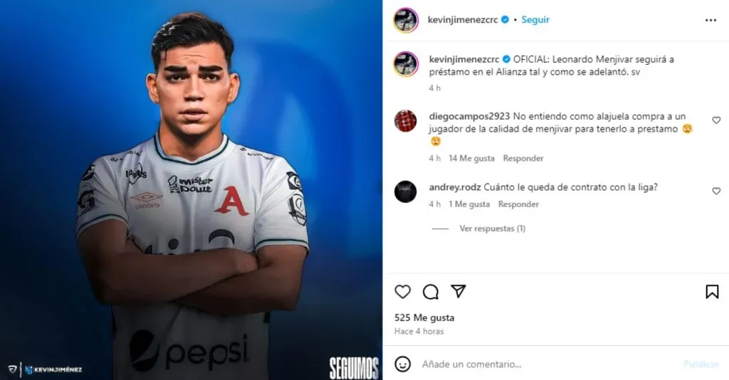 Leonardo Menjívar continuará jugando en Alianza de El Salvador.