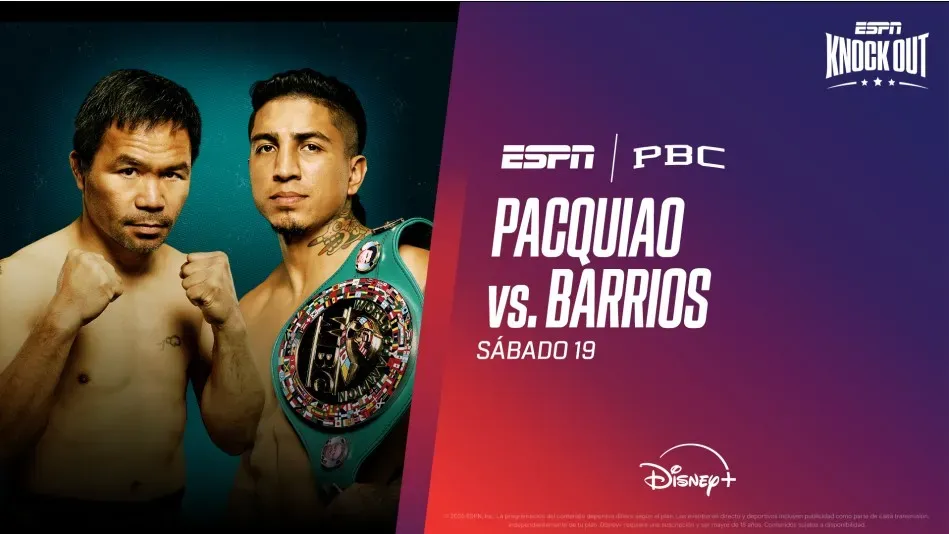El regreso de Manny Pacquiao va en vivo en Chile por ESPN en TV y Disney Plus de forma ONLINE.