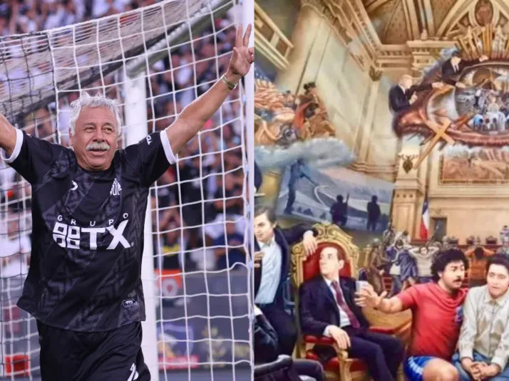 Carlos Caszely tras la impactante pintura que Eric Cantona presentó en su honor