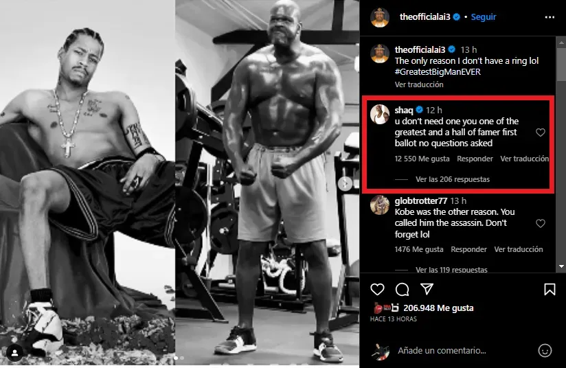 ONeal le responde a Iverson (Foto: Instagram / @theofficialai3)