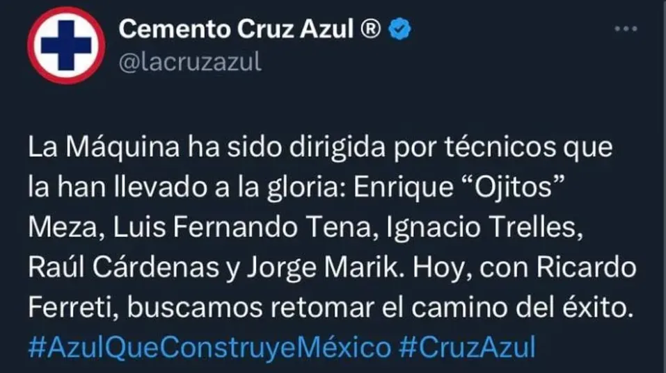 Publicación que fue borrada minutos después