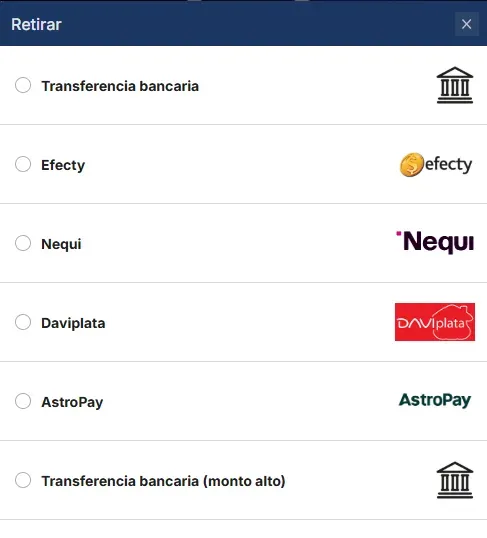 Rivalo depósito: retiro