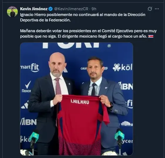 Kevin Jiménez en su cuenta oficial de X