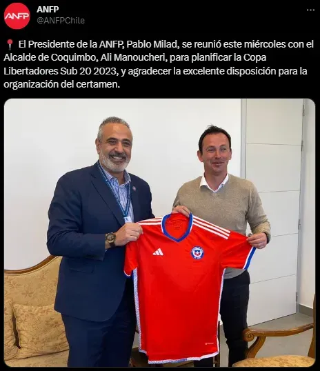 Reunión entre Milad y alcalde: Coquimbo ahora sí acepta albergar la Copa Libertadores Sub 20 2023.