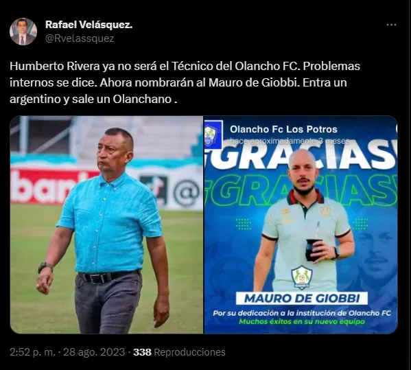 Olancho FC ya tiene un nuevo entrenador en mente.