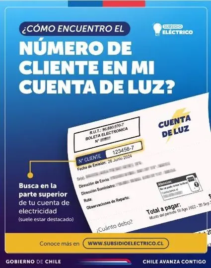 Número de cliente/ Foto: Gobierno de Chile