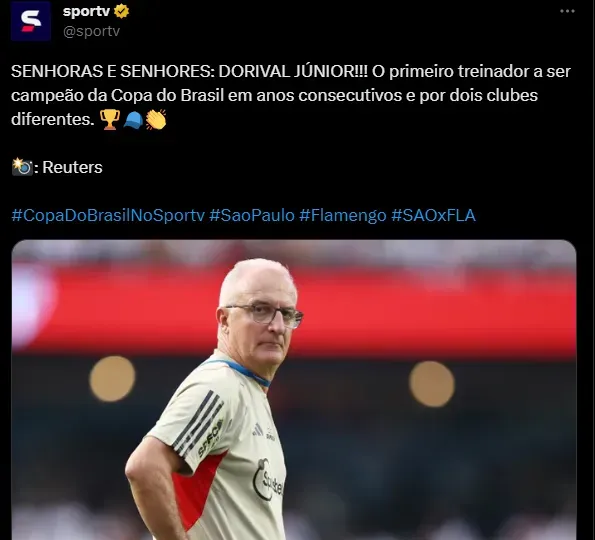 Dorival Júnior pode se tornar o primeiro técnico a levar duas Copas do  Brasil consecutivas, Esporte