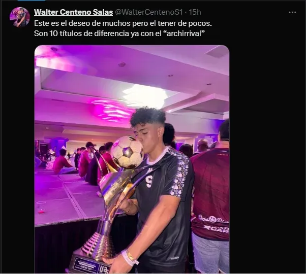 El mensaje del hijo de Walter Centeno en las redes sociales.