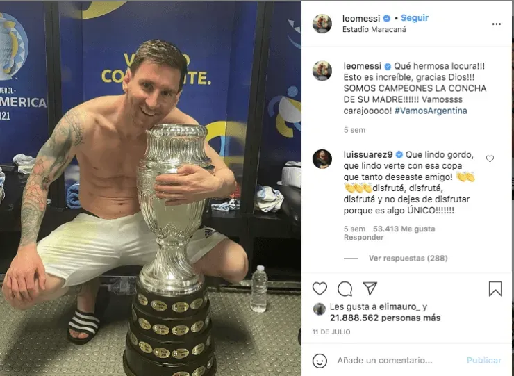 Messi y el trofeo más soñado (Fuente: Instagram)