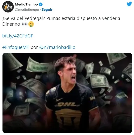 Dinenno podría ser vendido. (@Mediotiempo)