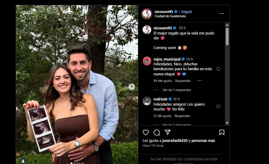 Nicolás Samayoa en su cuenta oficial de Instagram