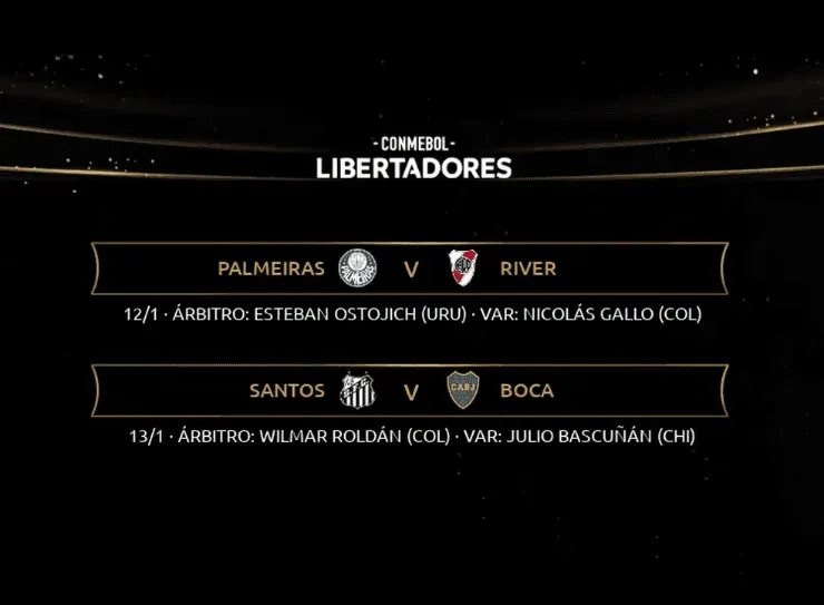 Arbitragem dos jogos semifinais da Libertadores na próxima semana. (Foto: Conmebol/ Divulgação)