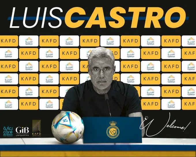 La imagen con la que el Al Nassr anunció el acuerdo con Luis Castro en redes sociales.