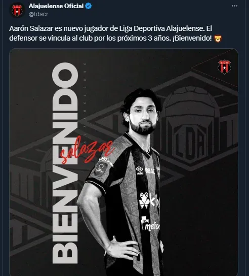 Aarón Salazar presentado de manera oficial en Alajuelense