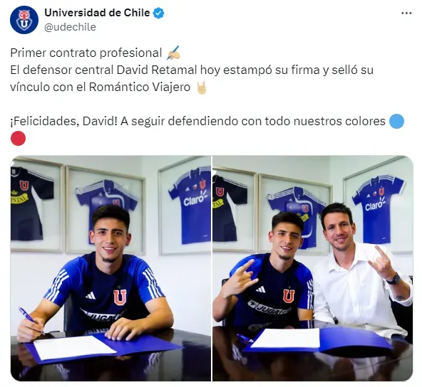 Retamal y su primer contrato como profesional con la U.