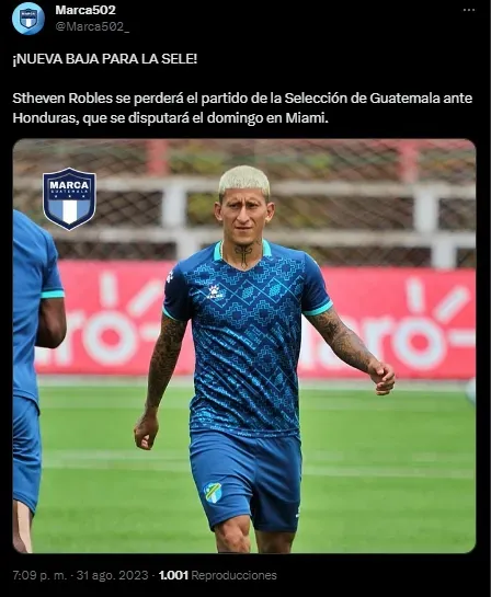 Stheven Robles no jugará contra Honduras.