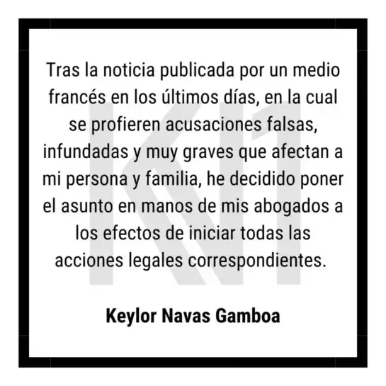 El mensaje que tenái Keylor Navas en su Instagram.