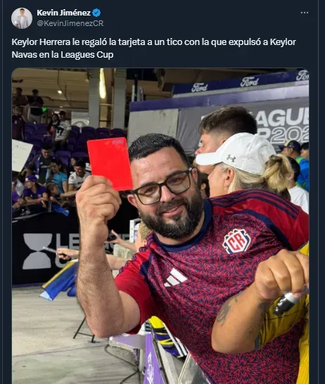 Kevin Jiménez en su cuenta oficial de X