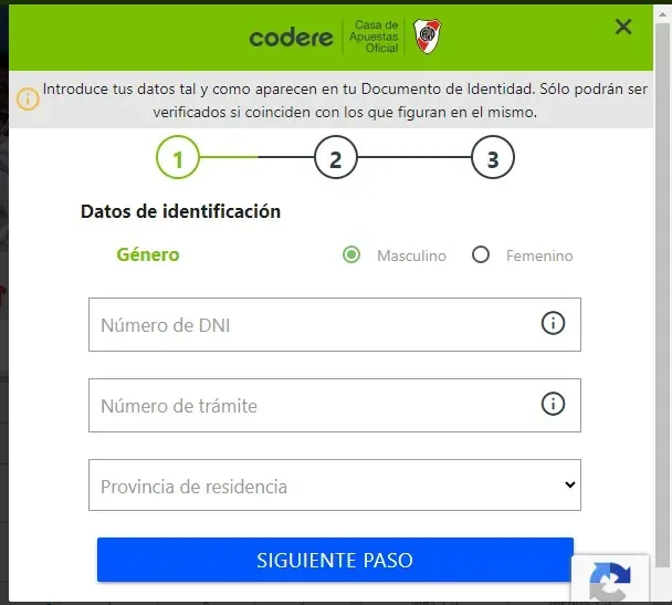 codere registro