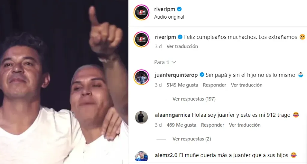 El polémico mensaje de Juanfer.