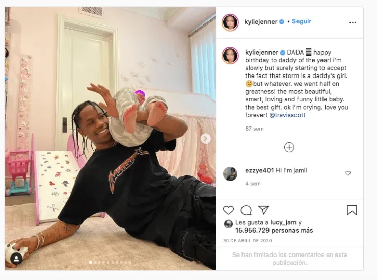 Kylie Jenner y el saludo de cumpleaños a Travis Scott