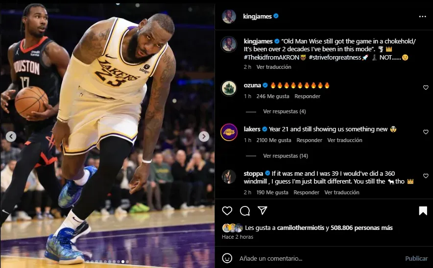 LeBron le responde a Udoka. (Foto: Instagram / @kngjames)