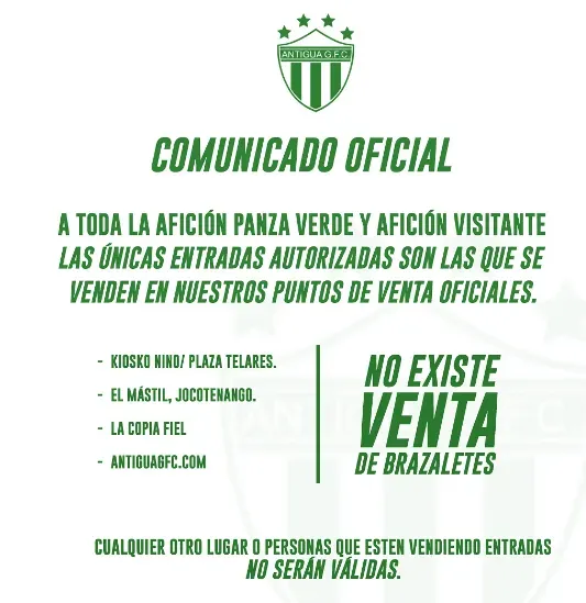 El comunicado de Antigua GFC.