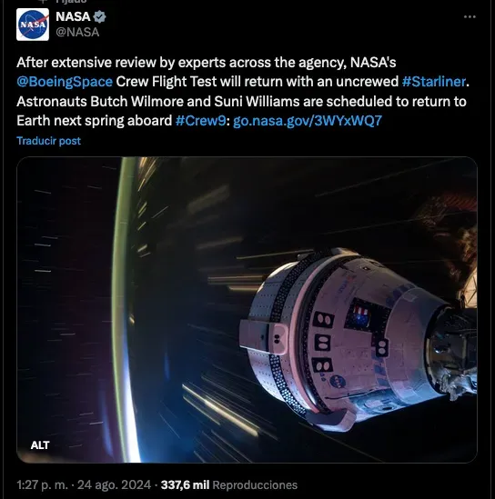 Foto: X NASA.