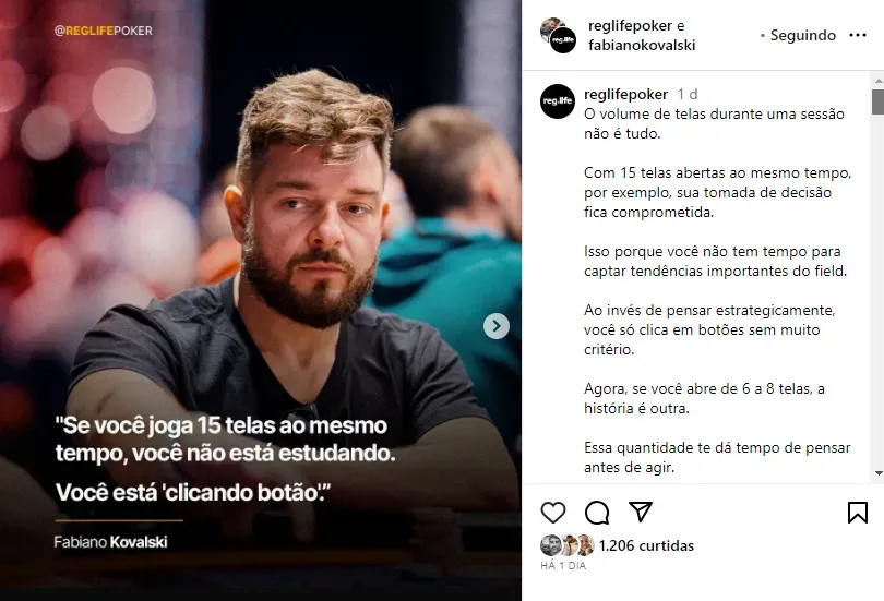 Foto: Reprodução Instagram @reglifepoker @fabianokovalski