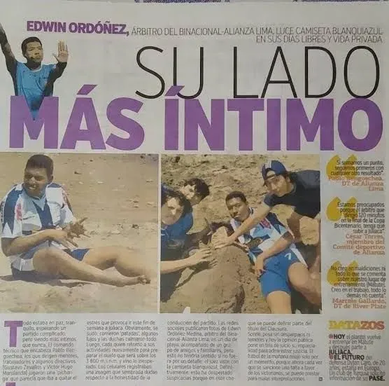 Diario El Trome expuso a Edwin Ordoñez como hincha de Alianza Lima. (Foto: El Trome).