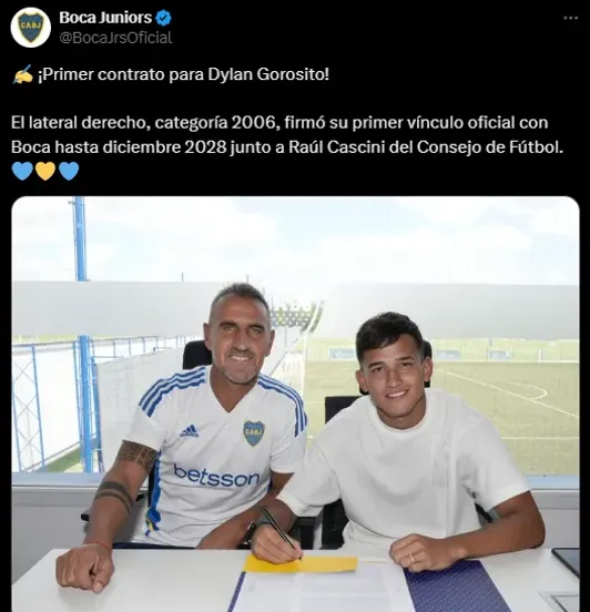 Dylan Gorosito firmó su contrato profesional