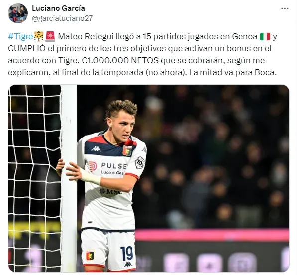 Tuit de Luciano García.