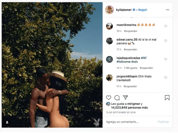Kylie Jenner y Travis Scott muy cachondos (Fuente: Instagram)