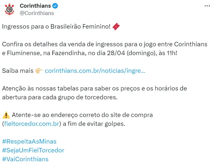 Corinthians x Fluminense AO VIVO Onde assistir ao jogo em tempo real pelo Brasileirão Feminino