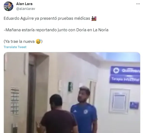 Eduardo Aguirre con el uniforme de Cruz Azul (TW Alan Lara)