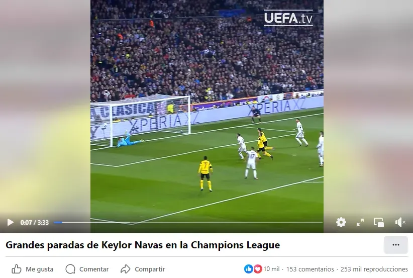 El video homenaje de la Champions League a Keyor Navas. (Facebook)